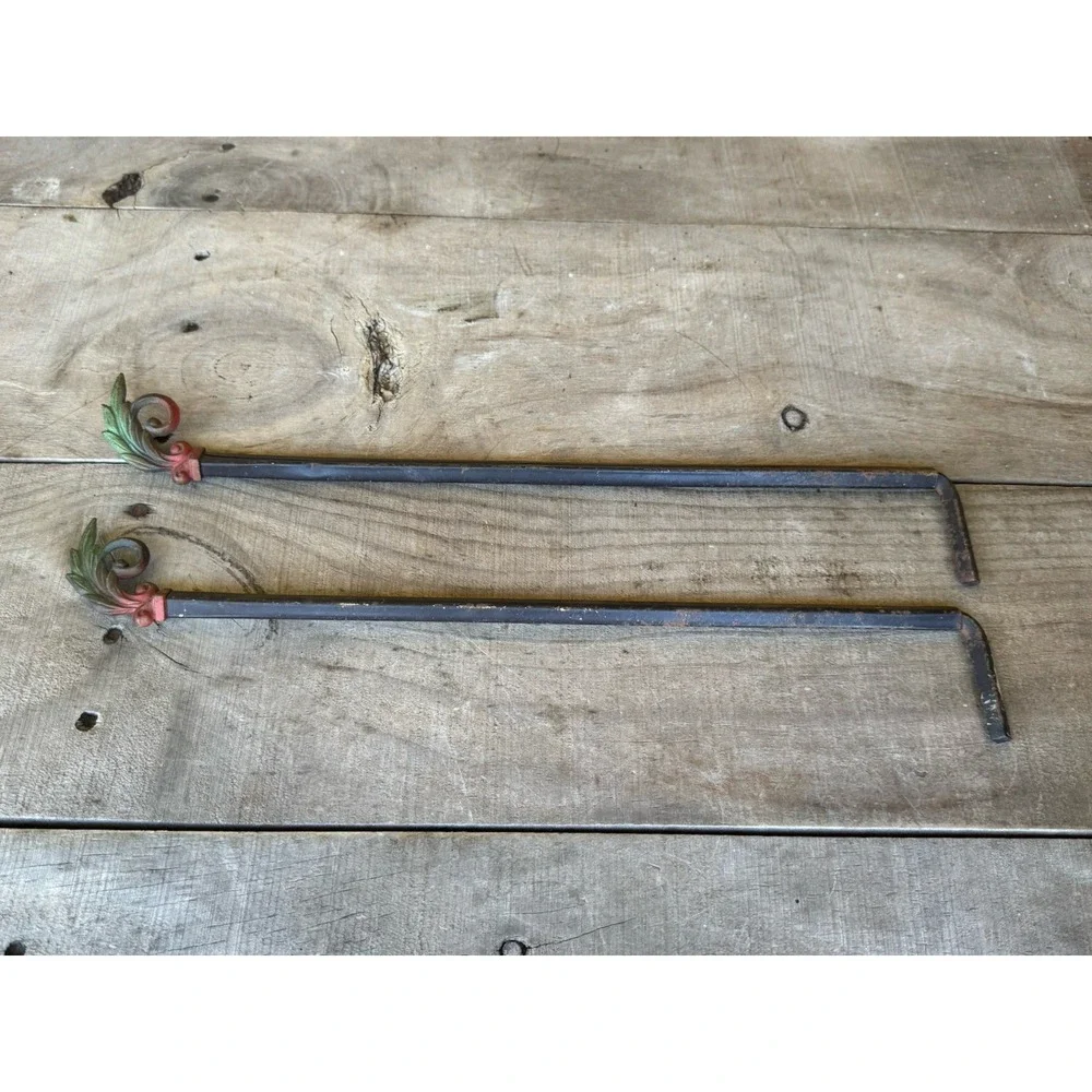 Vintage Cast Iron French Door Decorative Curtain Rods